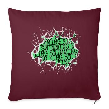 Cool Swim Dad Tshirts Biker Water Fun Blagues - Housse de coussin décorative 45 x 45 cm - bordeaux - Devant