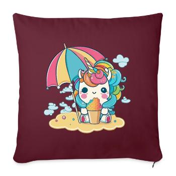 Ice Cream Unicorn - The Sweetest Temptation - Sofa pillowcase 17,3'' x 17,3'' (45 x 45 cm) - burgundy - Front