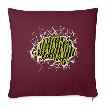 Insigne Travail forestier Scie charpentier - Housse de coussin décorative 45 x 45 cm - bordeaux - Devant