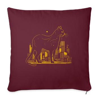 Cat Big City Yellow Cadeau - Housse de coussin décorative 45 x 45 cm - bordeaux - Devant