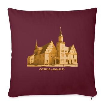 Coswig Anhalt Rathaus Sachsen-Anhalt Elbe - Sofakissenbezug 45 x 45 cm - Burgunderrot - Vorne