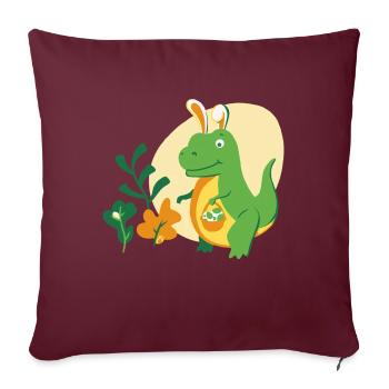 Osterhasen T-Rex - Sofakissenbezug 45 x 45 cm - Burgunderrot - Vorne