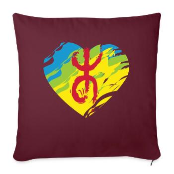 Z Imazighen (Drapeau Amazigh) - Housse de coussin décorative 45 x 45 cm - bordeaux - Devant