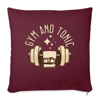 Funny Gym Citation Gym et Tonique - Housse de coussin décorative 45 x 45 cm - bordeaux - Devant