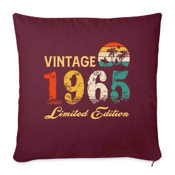 Millésime 1965 Edition Limitée née En 1965 Anniversaire - Housse de coussin décorative 45 x 45 cm - bordeaux - Devant