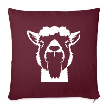 Drôle d’Alpaga Silhouette Effronté Fun Alpagas - Housse de coussin décorative 45 x 45 cm - bordeaux - Devant