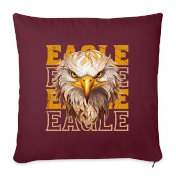 aigle, tête d’aigle, oiseau de proie, oiseau de proie, animal, nature - Housse de coussin décorative 45 x 45 cm - bordeaux - Devant