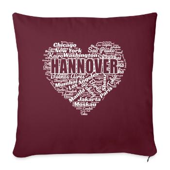HANNOVER - Sofakissenbezug 45 x 45 cm - Burgunderrot - Vorne
