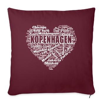 COPENHAGUE - Housse de coussin décorative 45 x 45 cm - bordeaux - Devant