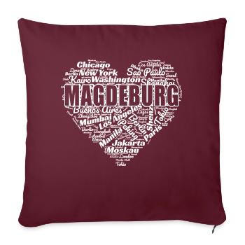 MAGDEBOURG - Housse de coussin décorative 45 x 45 cm - bordeaux - Devant