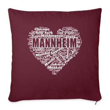 MANNHEIM - Housse de coussin décorative 45 x 45 cm - bordeaux - Devant