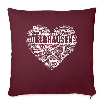 OBERHAUSEN - Housse de coussin décorative 45 x 45 cm - bordeaux - Devant