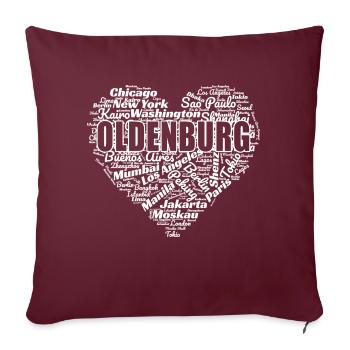 OLDENBURG - Housse de coussin décorative 45 x 45 cm - bordeaux - Devant
