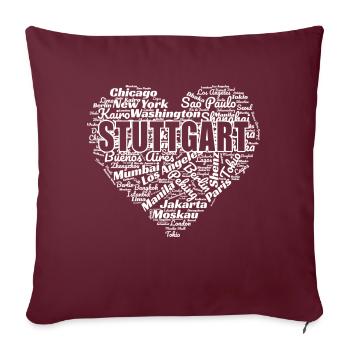 STUTTGART - Sofakissenbezug 45 x 45 cm - Burgunderrot - Vorne