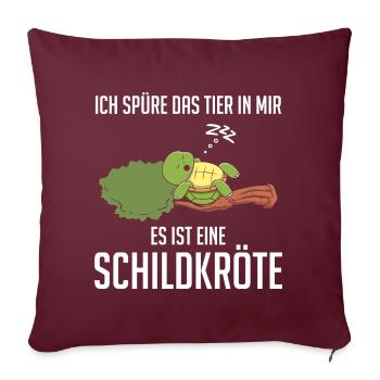 Je sens l'animal en moi, c'est une tortue - Housse de coussin décorative 45 x 45 cm - bordeaux - Devant