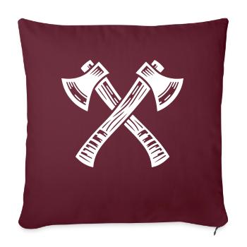 Hache croisée - Housse de coussin décorative 45 x 45 cm - bordeaux - Devant