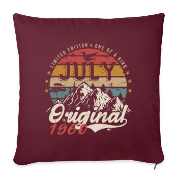 Juillet 1960 | Original Anniversaire Juillet 1960 - Housse de coussin décorative 45 x 45 cm - bordeaux - Devant