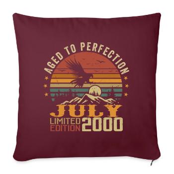 Millésime Juillet 2000 Anniversaire Juillet 2000 - Housse de coussin décorative 45 x 45 cm - bordeaux - Devant
