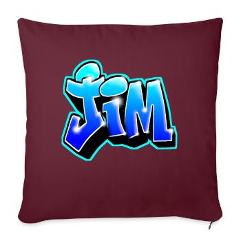 GRAFFITI NAME JIM - Housse de coussin décorative 45 x 45 cm - bordeaux - Devant