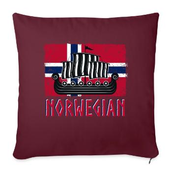 Norvège Norvégien Viking Vikings Fun Valhalla Odin - Housse de coussin décorative 45 x 45 cm - bordeaux - Devant