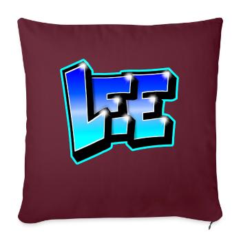 Graffiti name LEE by Max le Tagueur - Housse de coussin décorative 45 x 45 cm - bordeaux - Devant