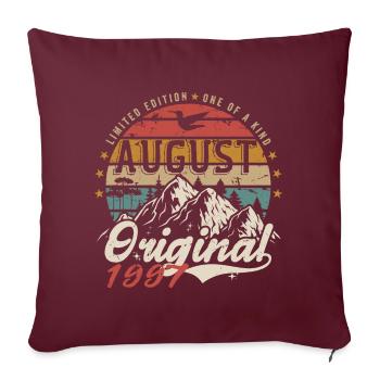 Août 1997 - Fabriqué En Août 1997 - Vintage 1997 - Housse de coussin décorative 45 x 45 cm - bordeaux - Devant