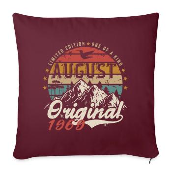 Août 1969 - Fabriqué En Août 1969 - Vintage 1969 - Housse de coussin décorative 45 x 45 cm - bordeaux - Devant