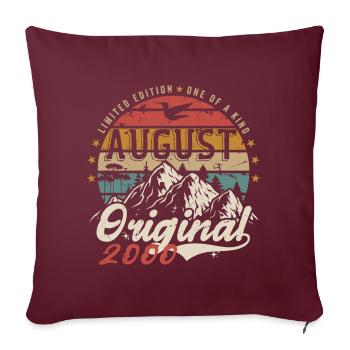 Août 2000 - Fabriqué En Août 2000 - Vintage 2000 - Housse de coussin décorative 45 x 45 cm - bordeaux - Devant