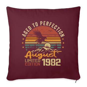 Millésime Août 1982 Cadeau Anniversaire Août 1982 - Housse de coussin décorative 45 x 45 cm - bordeaux - Devant