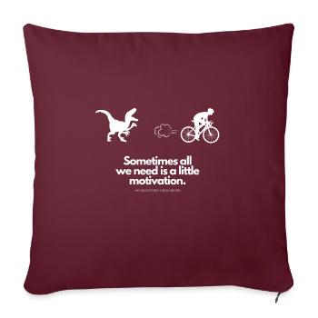 Extra Portion Motivation für Fahrradfahrer T-Rex - Sofakissenbezug 45 x 45 cm - Burgunderrot - Vorne