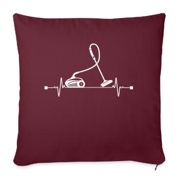 Nettoyage Ménage Cadeau de battement de coeur - Housse de coussin décorative 45 x 45 cm - bordeaux - Devant
