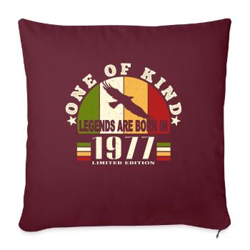 Legend Born 1977 Birthday 47 Years - Sofa pillowcase 17,3'' x 17,3'' (45 x 45 cm) - burgundy - Front