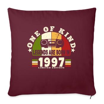 1997 Naissance de légende 1997 né en 1997 annivers - Housse de coussin décorative 45 x 45 cm - bordeaux - Devant