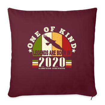 Legend Born 2020 4 Year Old Birthday - Sofa pillowcase 17,3'' x 17,3'' (45 x 45 cm) - burgundy - Front