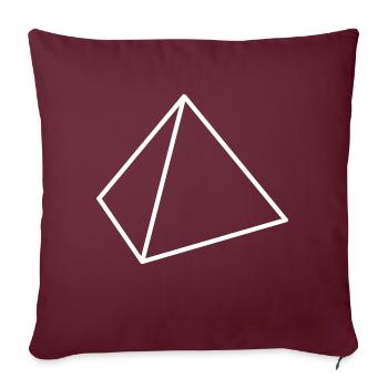 tétraèdre blanc - Housse de coussin décorative 45 x 45 cm - bordeaux - Devant