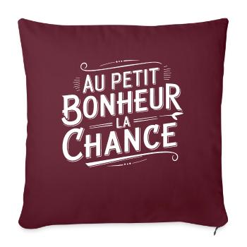 Au petit bonheur la chance - Housse de coussin décorative 45 x 45 cm - bordeaux - Devant