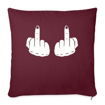 middle finger hands - Sofa pillowcase 17,3'' x 17,3'' (45 x 45 cm) - burgundy - Front