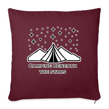 Zelt unter den Sternen - Camping unter den Sternen Design - Sofakissenbezug 45 x 45 cm - Burgunderrot - Vorne