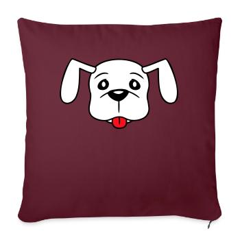 Visage de chien Petit Tête d’animal de compagnie Mignon - Housse de coussin décorative 45 x 45 cm - bordeaux - Devant