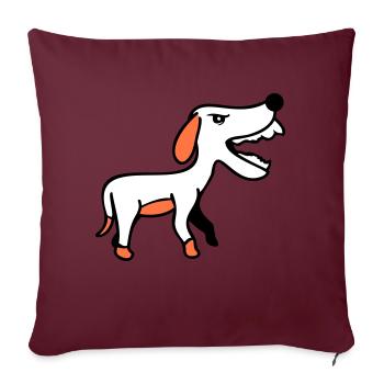 Dog, Furious, Biting, , Aggressive, Attack - Sofa pillowcase 17,3'' x 17,3'' (45 x 45 cm) - burgundy - Front
