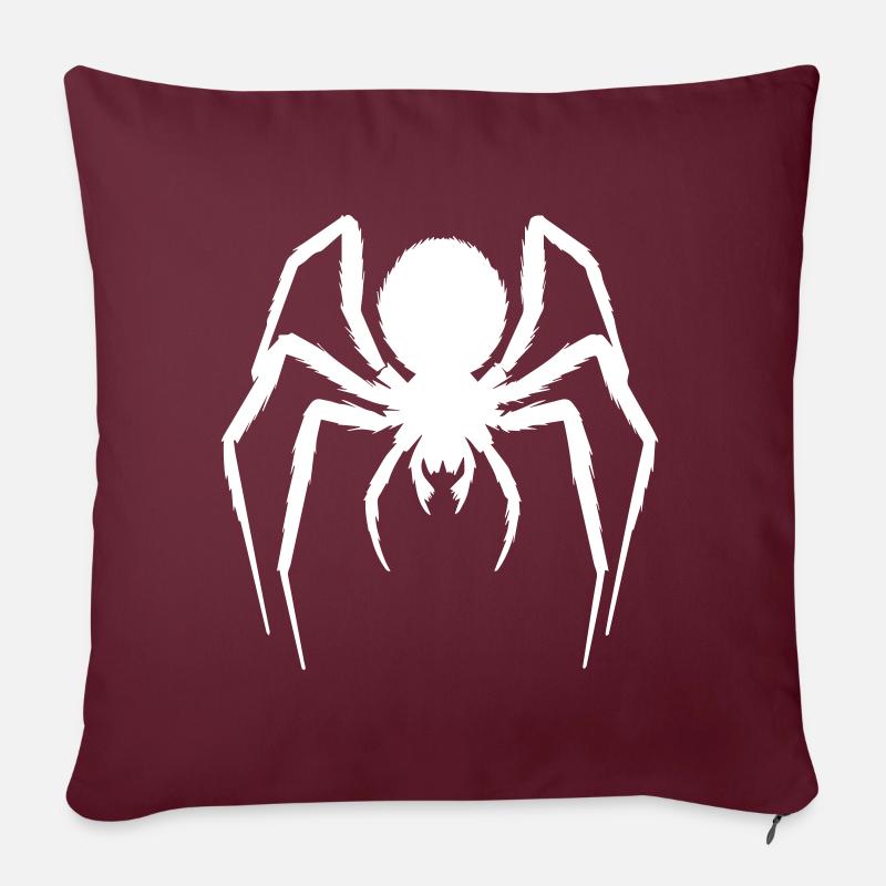 Araignée poilue - Housse de coussin décorative 45 x 45 cm - bordeaux