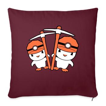 2 Enten Bergmann Spitzhacke Helm Lampe Freunde Süß - Sofakissenbezug 45 x 45 cm - Burgunderrot - Vorne