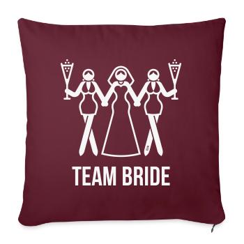 Team Bride (Junggesellinnenabschied 3some / Weiß) - Sofakissenbezug 45 x 45 cm - Burgunderrot - Vorne
