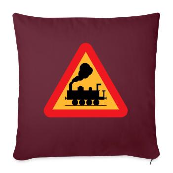 Zug Warnzeichen - Sofakissenbezug 45 x 45 cm - Burgunderrot - Vorne