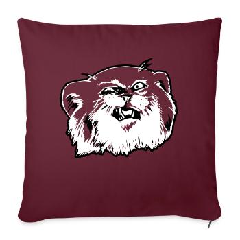 Pallaskatze Manul Gesicht - Sofakissenbezug 45 x 45 cm - Burgunderrot - Vorne