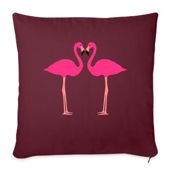 flamants roses - Housse de coussin décorative 45 x 45 cm - bordeaux - Devant