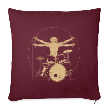 Vitruvian batteur cadeau - Housse de coussin décorative 45 x 45 cm - bordeaux - Devant