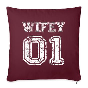 Mariage mariage mariage cérémonie amour idée cadeau - Housse de coussin décorative 45 x 45 cm - bordeaux - Devant