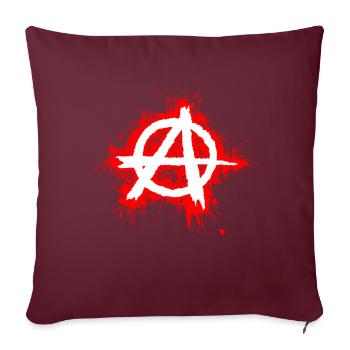 Anarchie / Anarchy in weiß, rote Spritzer - Sofakissenbezug 45 x 45 cm - Burgunderrot - Vorne