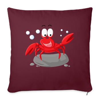 Krabbe Meer-Serie - Sofakissenbezug 45 x 45 cm - Burgunderrot - Vorne